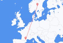Flights from Carcassonne, France to Rörbäcksnäs, Sweden