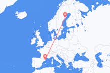 Flyg från Girona, Spanien till Umeå, Sverige