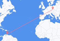 Flyg från Willemstad, Curaçao till Pardubice, Tjeckien