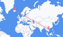 Flyreiser fra Dong Hoi, Vietnam til Akureyri, Island
