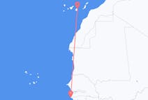 Vluchten van Cap Plinten, Senegal naar Las Palmas (ort i Mexiko, Veracruz, Tihuatlán), Spanje