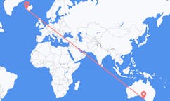 航班从澳大利亚金斯科特市到雷克雅维克市，冰岛塞尔