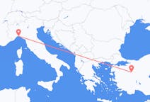 Flyrejser fra Kutahya, Tyrkiet til Genova, Italien