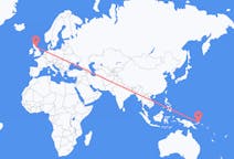 Flyg från Rabaul, Papua Nya Guinea till Edinburgh, Skottland