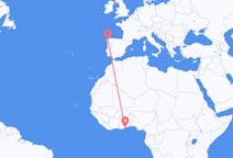 Flyrejser fra Accra til Santiago de Compostela