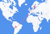 Flyrejser fra Sucre, Bolivia til Visby, Sverige