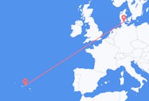 Fly fra Terceira til Sønderborg