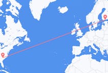 Flyrejser fra Columbia til Helsinki