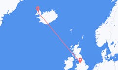 Flights from the city of Manchester, the United Kingdom to the city of Ísafjörður, Iceland