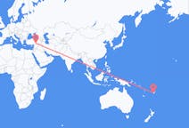 Vluchten van Nadi, Fiji naar Adiyaman, Turkije