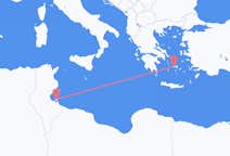튀니지 제르바에서 출발해 그리스 파리키아로(으)로 가는 항공편