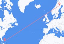 Flyrejser fra North Eleuthera, Bahamas til Arvidsjaur, Sverige