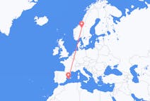 Flights from Røros, Norway to Ibiza, Spain