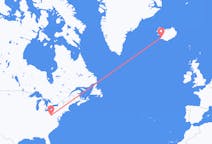 Flyg från Morgantown, USA till Reykjavík, Island