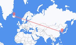 Flights from the city of Daegu, South Korea to the city of Akureyri, Iceland