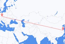 Flyg från Yangzhou, Kina till Prag, Tjeckien