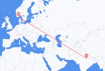 Flyreiser fra Kanpur, India til Kristiansand, Norge