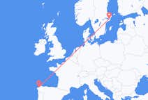 Lennot La Coruñasta Tukholmaan