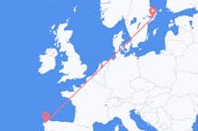 Flyreiser fra La Coruña, Spania til Stockholm, Sverige