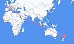 뉴질랜드 네이피어에서 출발해 스페인 마혼에게(으)로 가는 항공편