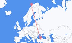 出发地 挪威Bardufoss目的地 土耳其安卡拉的航班