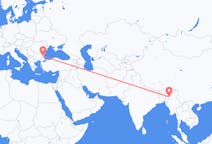 Flyreiser fra Imphal, India til Burgas, Bulgaria