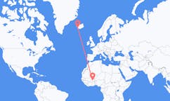 Flyrejser fra Ouagadougou, Burkina Faso til Reykjavik, Island