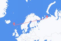 Flights from Naryan-Mar, Russia to Sørvágur, Faroe Islands
