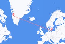 グリーンランド、 カンゲルルススアークから、グリーンランド、ボーンホルム島へ行きのフライト