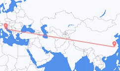 Flyg från Huangshan, Kina till Ancona, Italien