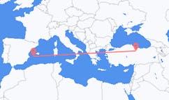 Flyrejser fra Tokat, Tyrkiet til Ibiza, Spanien