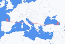 出发地 西班牙出发地 桑坦德目的地 土耳其特拉布宗的航班