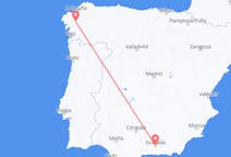 Fly fra Santiago de Compostela til Granada