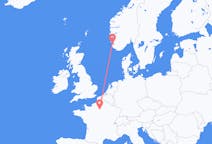 Flyg från Paris, Frankrike till Stavanger, Norge