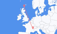 Flyg från Chambery, Frankrike till Kirkwall, Skottland