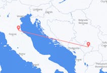 コソボのプリシュティナから、イタリアのフォルリまでのフライト