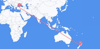出发地 新西兰目的地 土耳其的航班