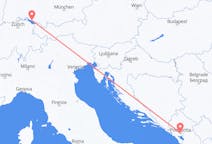 Vluchten van Podgorica, Montenegro naar Friedrichshafen, Duitsland