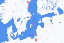 Flights from Szymany, Szczytno County, Poland to Sundsvall, Sweden