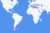 Flyreiser fra Punta Arenas, Chile til Thessaloniki, Hellas