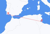 Vluchten van Djerba, Tunesië naar Faro, Napoli, Portugal