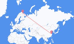 Vluchten van Changzhou, China naar Kirkenes, Noorwegen