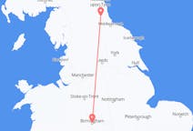 Flyg från Birmingham till Durham, England