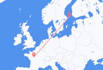 Flyreiser fra Mariehamn, Åland til Tours, Frankrike
