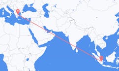 Flights from Palembang, Indonesia to Skiathos, Greece