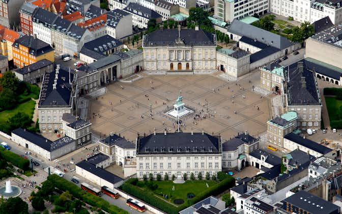 Photo of aerial view of Amalienborg Palace in Copenhagen is the home of the Danish royal family.