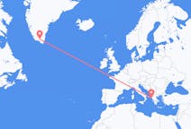 Flyreiser fra Narsarsuaq, Grønland til Korfu, Hellas