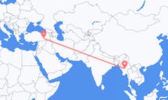 Flyg från Naypyidaw, Myanmar (Burma) till Diyarbakir, Turkiet