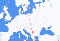 Loty z Skopje, Macedonia Północna do Kalmaru, Szwecja