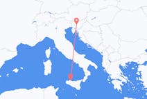 Flights from Ljubljana in Slovenia to Palermo in Italy